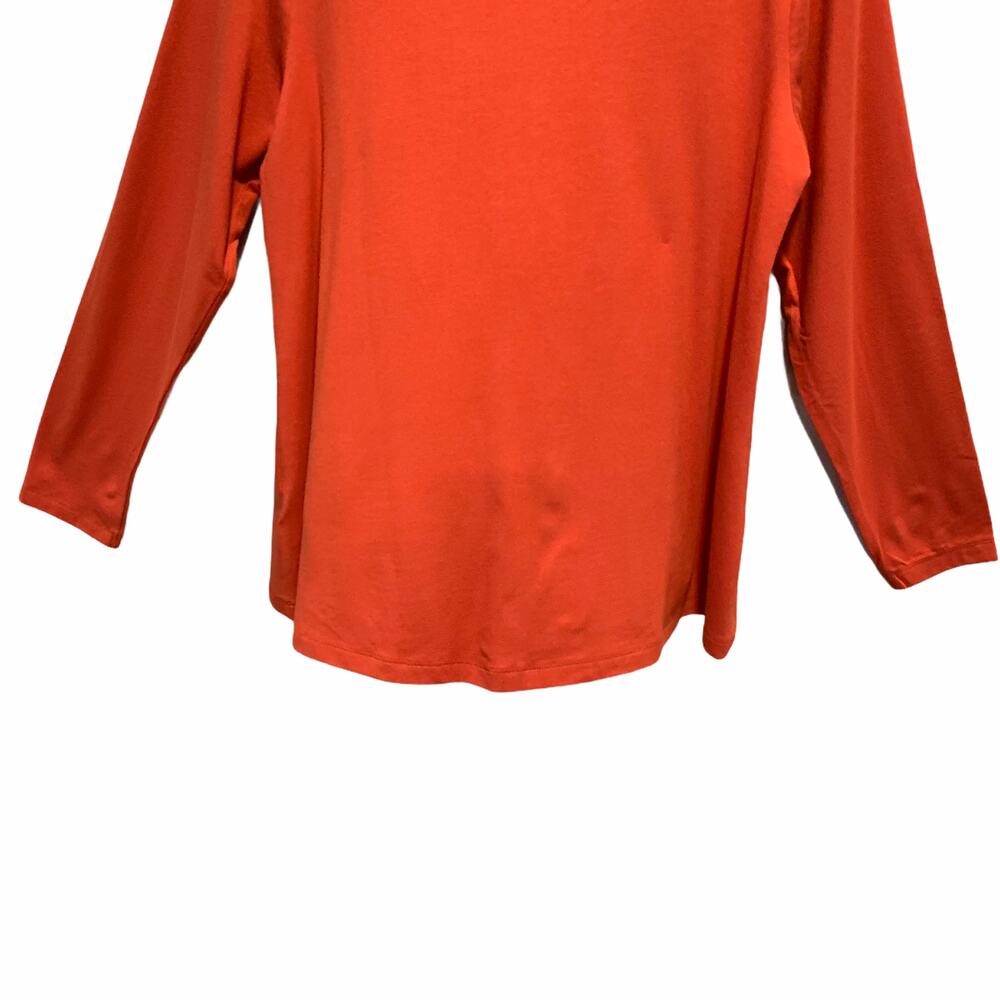 d&co Essentials Oversize‎ Orange Scoop Neck Long Sleeve Tunic Small - Picture 6 of 9